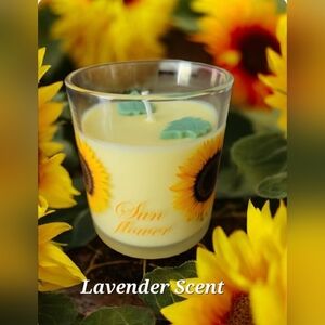 Lavender Scented  100% Soy Candle in a Glass Marked Italy